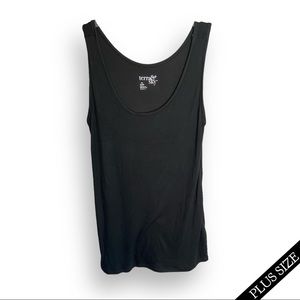 Black Super Soft Ribbed Scoop Neck Tank 0X